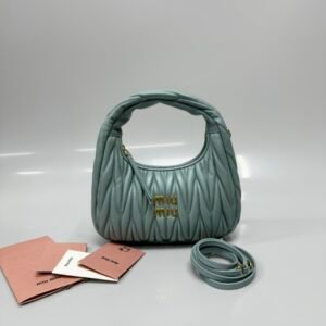 (Sage Green)MiuMiu Wander Hobo Folded Bag