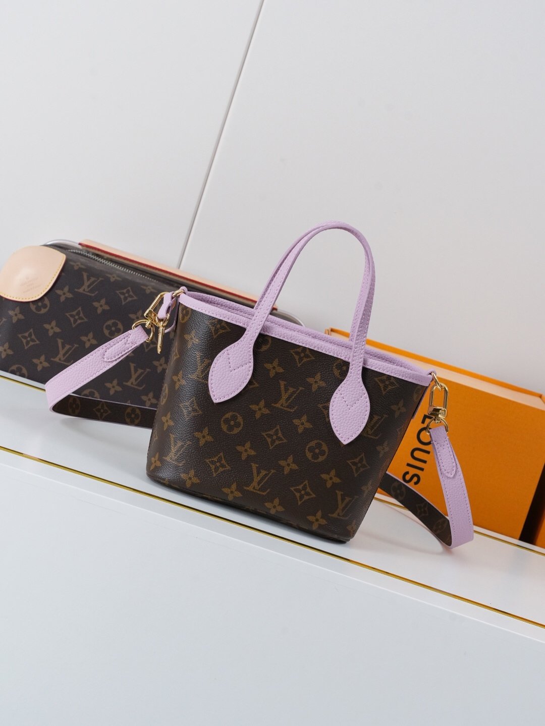 Louis Vuitton Neverfull BB Handbag, Monogram Canvas Lilac