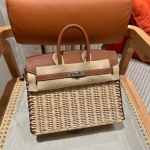 Hermès Birkin Picnic 25, Swift & Osier Wicker 37 Gold Classic Caramel Gold