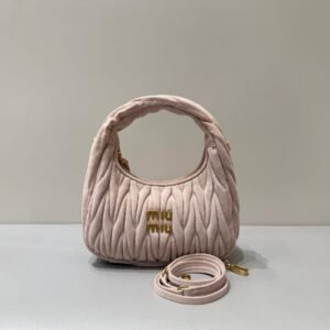 (Peach)MiuMiu Wander Hobo Folded Bag