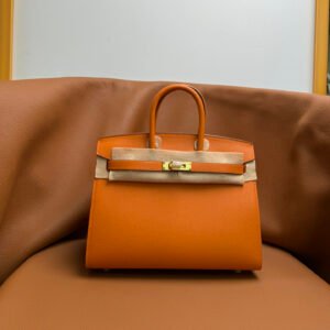 Hermès Birkin 25, Epsom Leather 93 Orange Classic Orange Gold Hardware