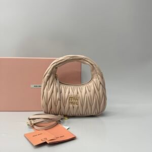 (Powder Pink)MiuMiu Wander Hobo Folded Bag