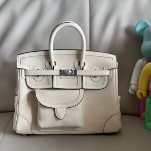 Hermès Birkin Cargo 25 Craie Limited Edition Silver Hardware