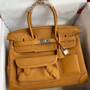 Hermès Birkin Cargo 35 Sable Toile & Swift Silver Hardware