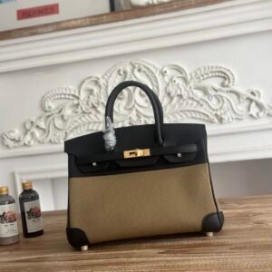 Hermès Birkin 25 Toile H Kaki Canvas Swift Gold Hardware
