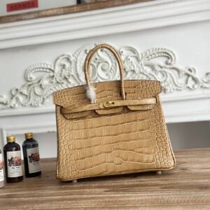 Hermès Birkin 25 Ambre Matte Alligator Gold Hardware