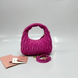 (Fuchsia)MiuMiu Wander Hobo Folded Bag