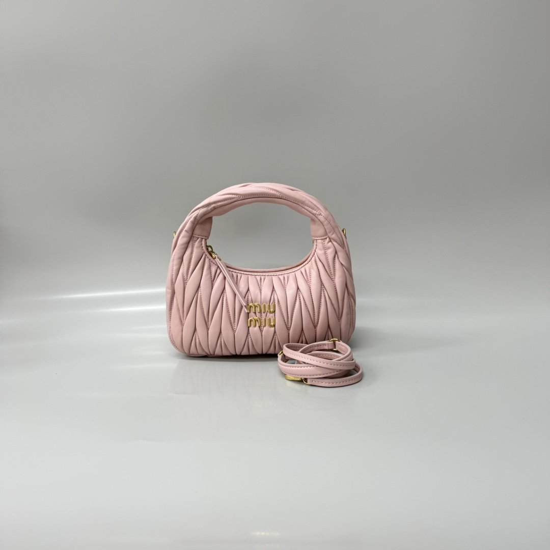 (Alabaster Pink)MiuMiu Wander Hobo Folded Bag - 图片 2