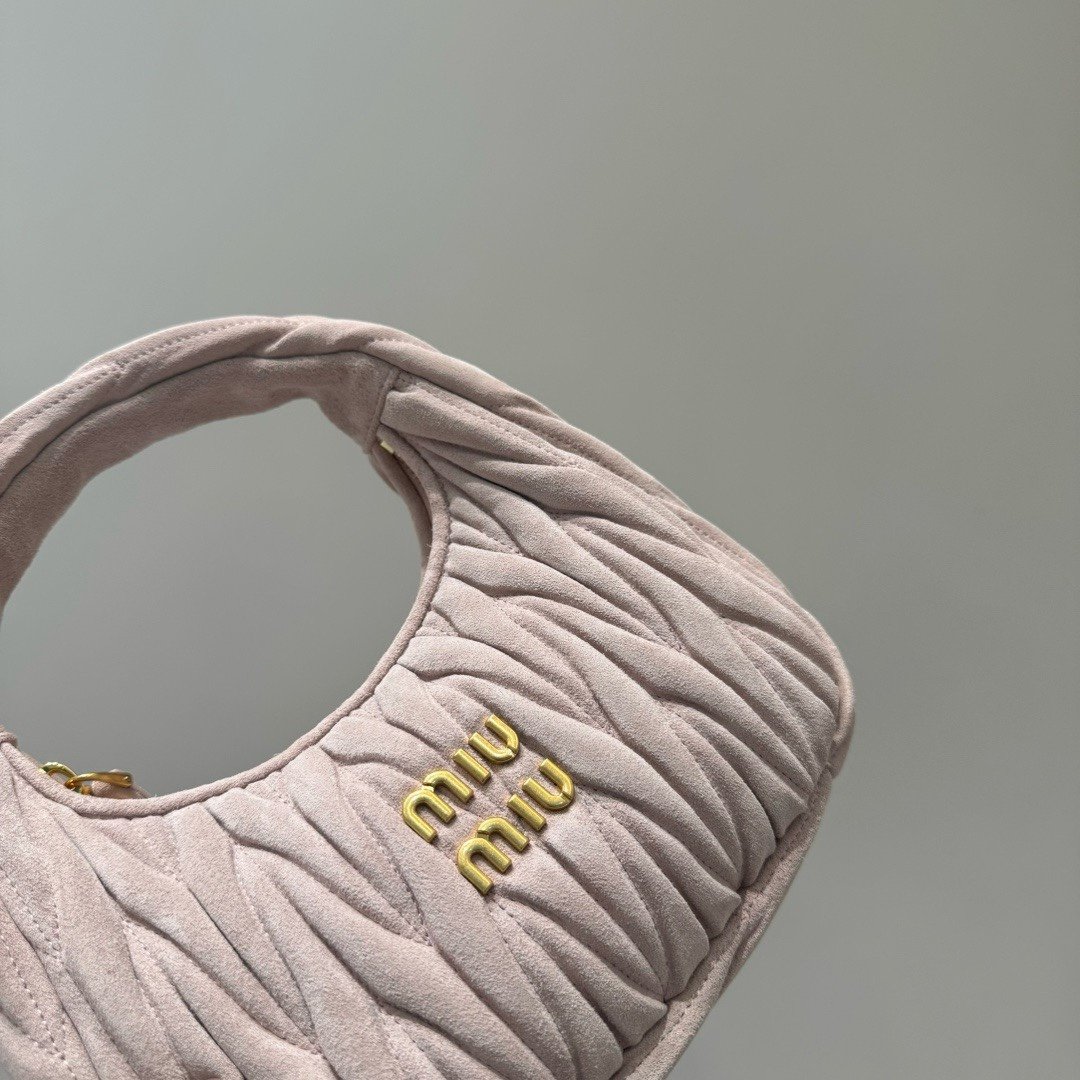 (Peach)MiuMiu Wander Hobo Folded Bag - 图片 5