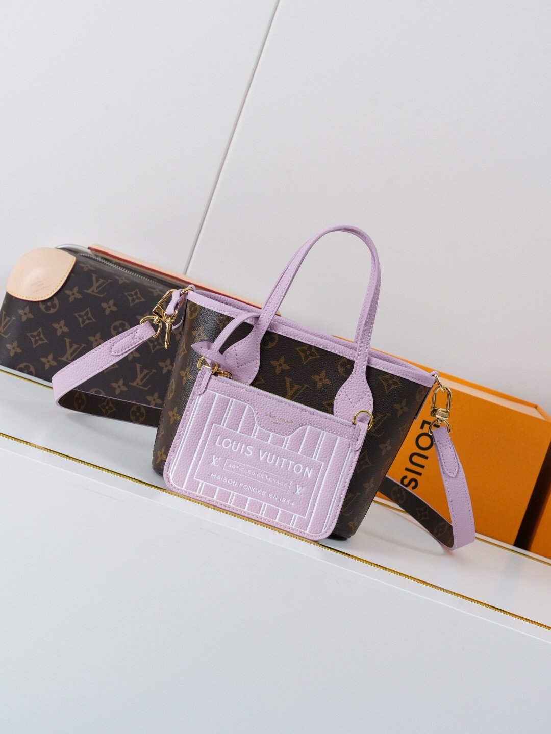 Louis Vuitton Neverfull BB Handbag, Monogram Canvas Lilac - 图片 5