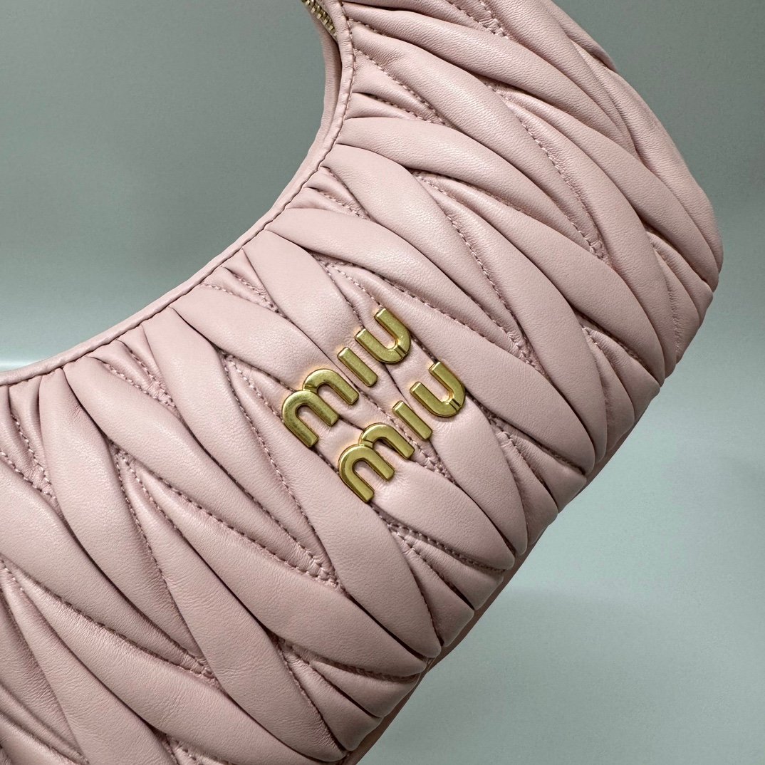 (Alabaster Pink)MiuMiu Wander Hobo Folded Bag - 图片 5