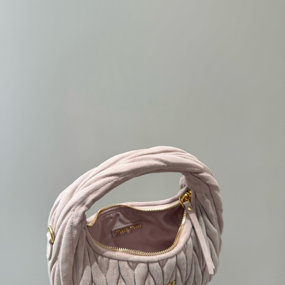 (Peach)MiuMiu Wander Hobo Folded Bag - 图片 7