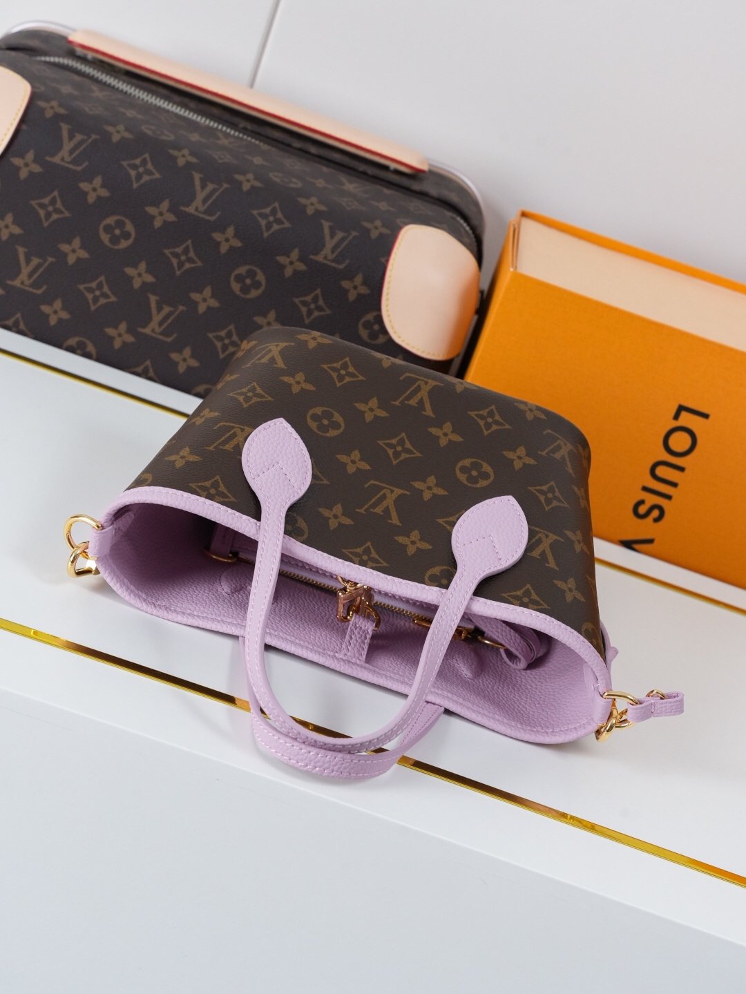 Louis Vuitton Neverfull BB Handbag, Monogram Canvas Lilac - 图片 8