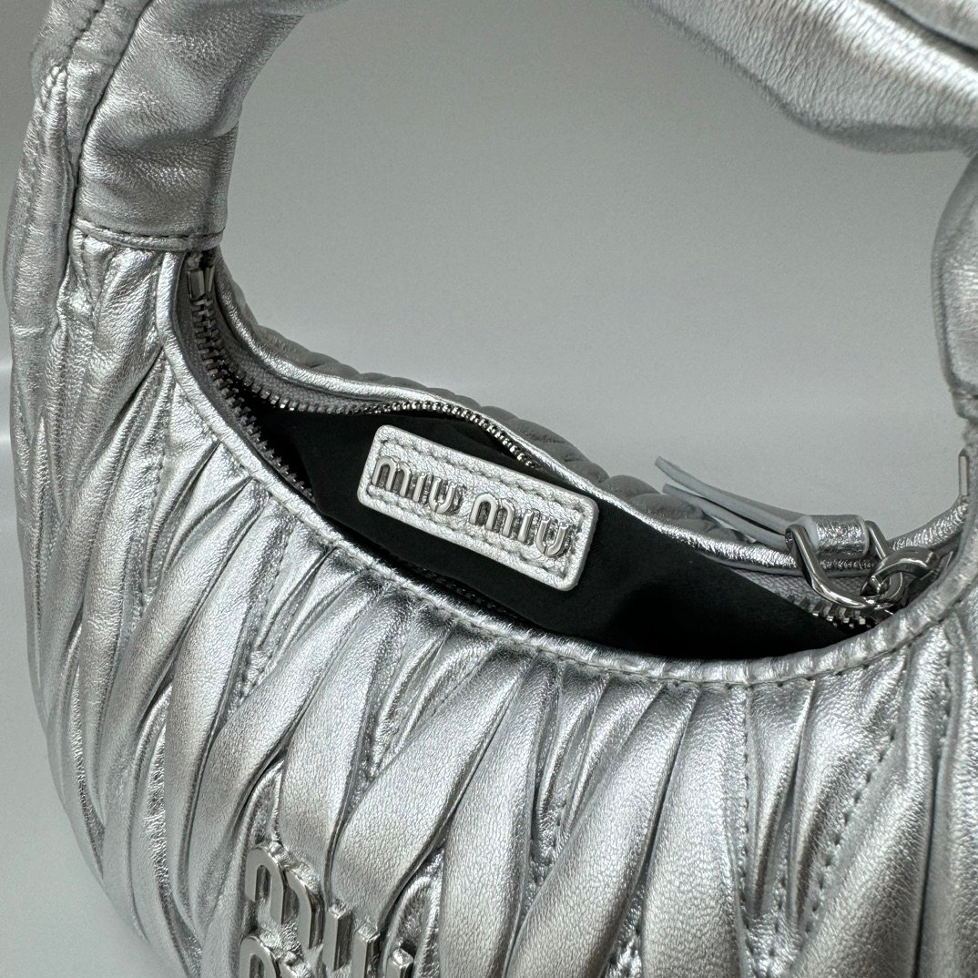 (Silver)MiuMiu Wander Hobo Folded Bag - Image 8