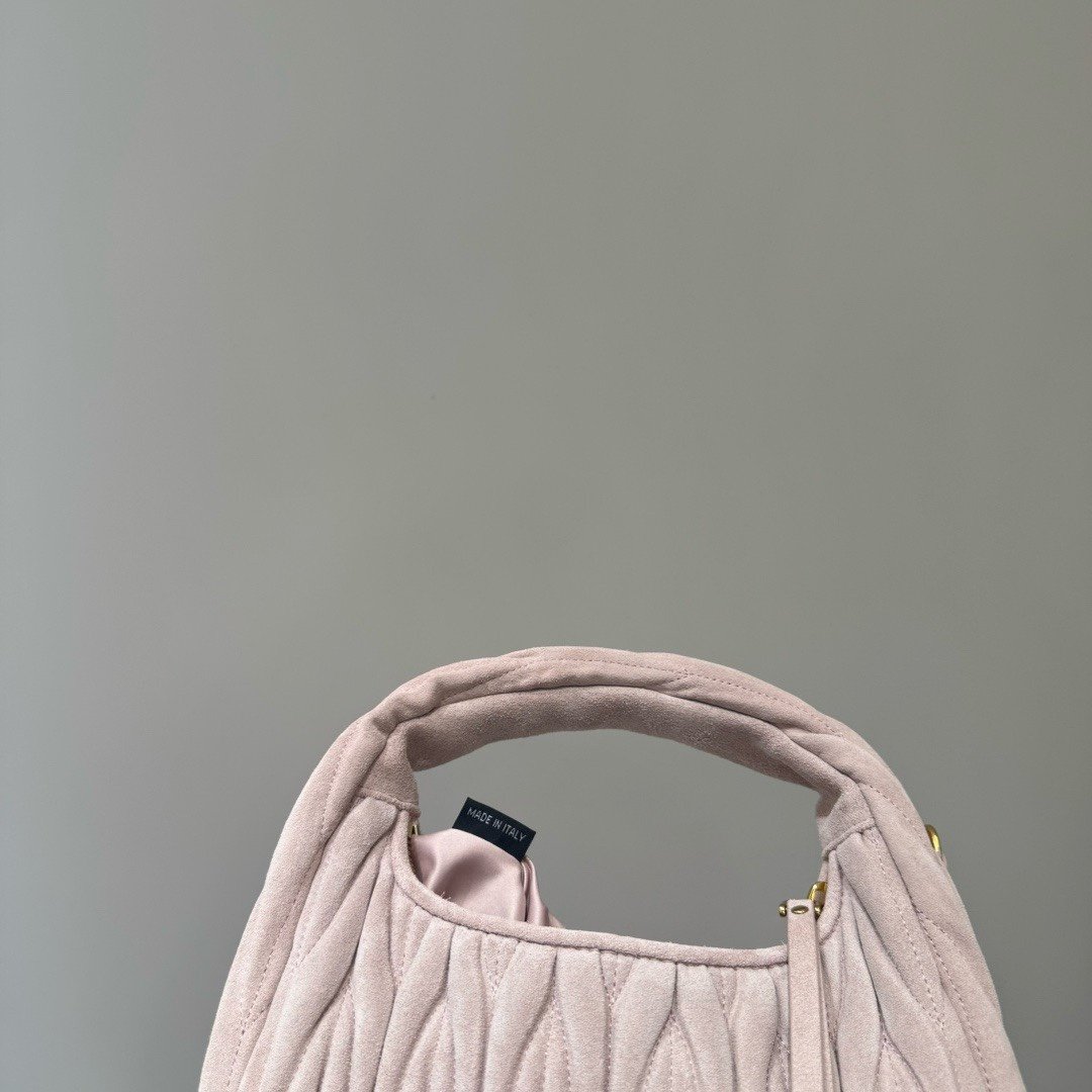 (Peach)MiuMiu Wander Hobo Folded Bag - 图片 9